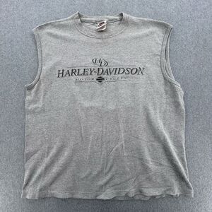 Vintage HARLEY DAVIDSON Shirt Mens 2XL Sleeveless Y2k Biker Apparel USA 2000
